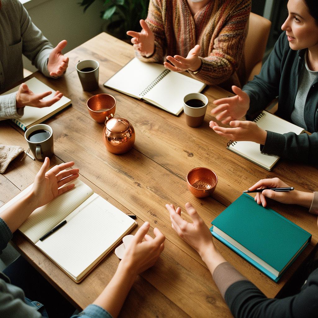 Hender som møtes over et bord — bilde som symboliserer team i samtale